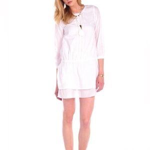 House of Harlow 1960 100% Cotton White Vivienne Mini Drop Waist Boho Dress M